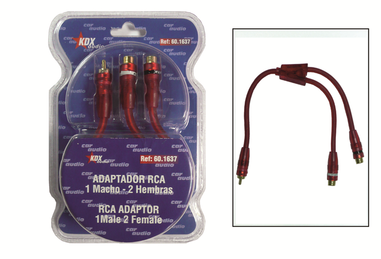 Imagen del producto ADAPTADOR RCA 1 MACHO-2 HEMBRAS