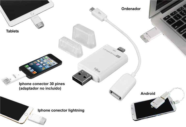 Imagen del producto i-EasyDrive 16GB-USB para iOS, ANDROID, PC, MAC