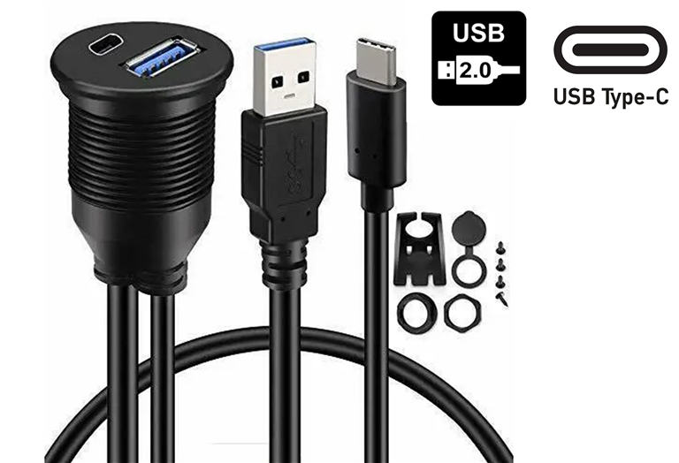 Imagen del producto CABLE PROLONGADOR 1m CONEXION USB + USB TIPO C