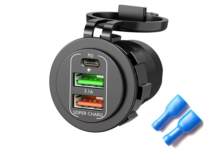 Imagen del producto CARGADOR USB-C & USB3.0 & CARGA RAPIDA PARA EMPOTRAR (12/24V)