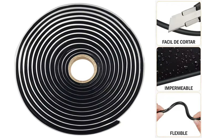 Imagen del producto SELLADOR DE CAUCHO BUTILICO IMPERMEABLE - 4m LONGITUD